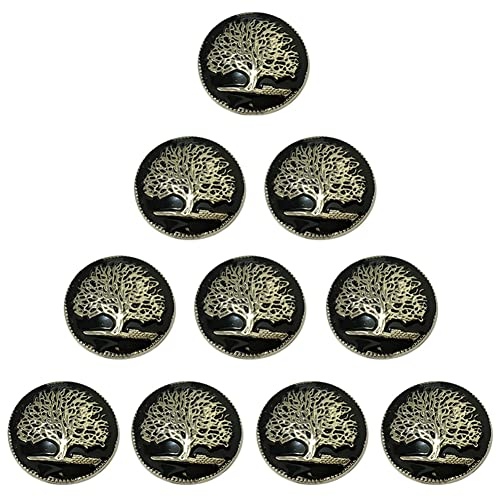 Duolai 10 Stück Simple Art Life Tree Knöpfe Basteln Leder Dekoratives Zubehör Conchos Metallbolzen Schraubverschluss Nieten DIY Schuhe Tasche Gürtel