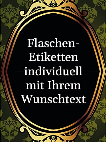8 Flaschenetiketten selbstklebend mit Text personalisiert - Etikett VIP schwarz Gold-Look - Flaschen Aufkleber für Wein oder Sekt - Weinetikett Edel Hochzeit Geburtstag