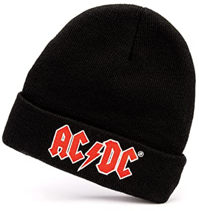 AC/DC Beanie Unisex Männer Frauen Schwarz Gestrickte Wollband-Hut One Size