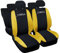 Auto Accessori Lupex | Coprisedili Auto Compatibili con Corsa C D E (2000-2019), Colore Nero Giallo, Made In Italy, Tessuto Policotone, Fodere Sedili Anteriori e Posteriori