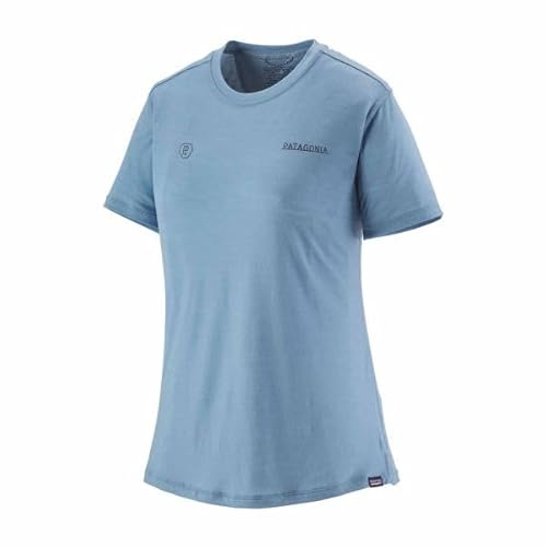 Patagonia Damen W's Cap Cool Merino Graphic Kurzarm Shirt, Forge Mark Icons: Light Plume Grey, S