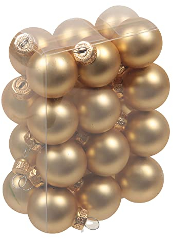 Kleine Baumkugeln aus Glas Ø 2 cm/2,5 cm/3 cm - Christbaumkugeln Baumschmuck Christbaumschmuck Weihnachtsbaumschmuck Weihnachtsbaumkugeln (2,5 cm, Hellgold - Matt)