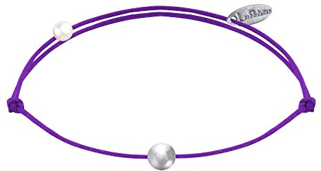 LES POULETTES BIJOUX - Bracelet Lien Petite Perle Argent 925 - Violet