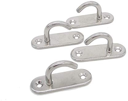 NOVSINO Edelstahl-Decken-Haken & Wandhaken – M6 Hochbelastbar mit Schraubenmontage, Rostfrei für Garage, Outdoor und Lagerung (4er-Pack)