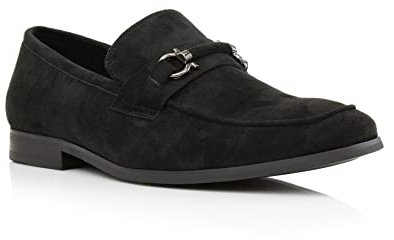 Ferro Aldo Herren Loafers, Schwarzes Wildleder (mit Schnalle), 44 EU