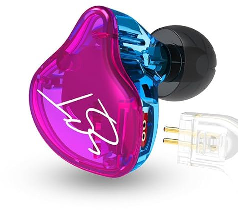 KINBOOFI KZ ZST - Auriculares intraurales híbridos con Doble Controlador equilibrado de Color, Auriculares HiFi y Graves (Morado, sin micrófono)…