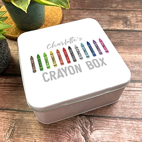 Fingerprint Designs Square Crayon Colours Art Crafts Colouring Personalised Tin