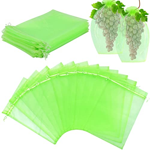 Towviy 50 Pièces Sac Protection Fruits 20x30cm, Filet Anti Insecte Filet De Protection Jardin Filet Anti Oiseaux pour Protection des Fruits, Plantes, Fleurs, Légumes