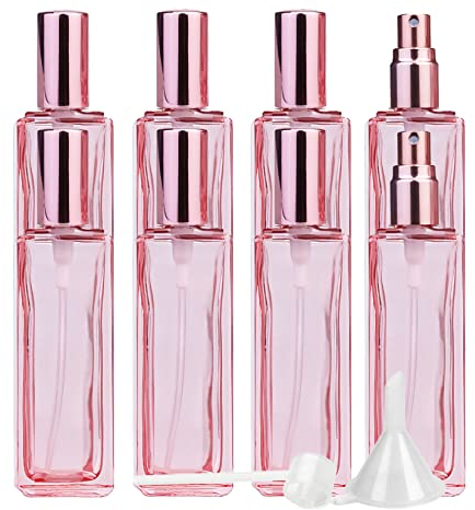 LusDoly 24 Piezas 30ml Rosa Botella de Spray Dispensador Portatil de Perfume Bote de Spray Viaje Pulverizador Mini Atomizador de Perfume Recargable