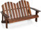 COSTWAY Adirondack-Stuhl für Kinder, 2-Sitzer Adirondack Chair aus Holz mit hoher Rückenlehne, wetterfester Gartenstuhl für Balkon, Garten und Hof (Braun)