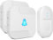 Wireless Doorbell with 2 Receiver, Waterproof Twin Wireless Doorbell Cordless Battery Operated Push Button Door Bells Chime at 1,000ft Range with 55 Chimes, 5-Level Volume, LED Light
