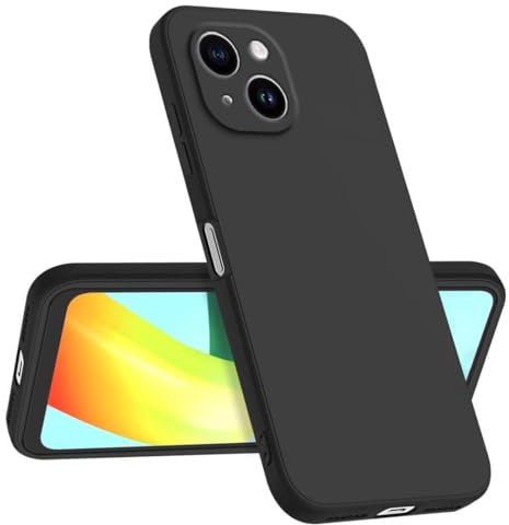 Longstong Coque Compatible avec Smartphone, Compatible with iPhone 15 (6.1), Fine Antichoc Personnalisée Design Minimaliste - Noir
