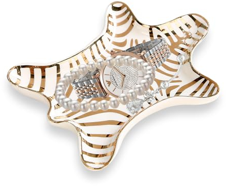 Smavles Vassoio Gioielli in Ceramica, Vassoio Portagioie Piccola Vassoio Portaoggetti Creativo Ciotola Portagioie Decorazioni per Donna Gioielli
