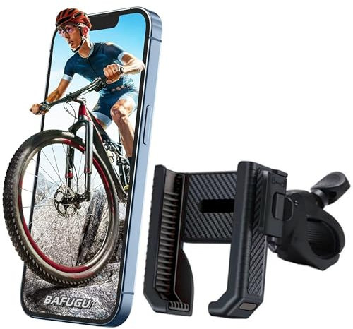 BAFUGU Porta Cellulare Bici,[1S Liberazione] Blocco di Sicurezza Antivibrante Porta Cellulare Moto, 360° Rotabile,Compatibile con iPhone 15 14 13 PRO Max, Galaxy, 4.7''-6.8 Smartphones,