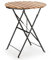 HOMN LIVING Gartentisch, klappbar, Bernstein, rund, aus Holz und Metall, Schwarz, 60 cm Durchmesser