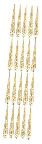 Toyvian 20 STK Halloween Finger Betten Nagelklaue Dekorationszubehör Für Nagelringe Halloween-nagelstütze Halloween-fingerverlängerungen Golddekor Krallennägel Punk-fingerringe Metall