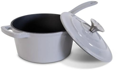 Sobczyk Gusseisen Topf Mit Deckel 19 cm | Kochtopf Klein Mit 1,8 Liter Fassungsvermögen | Topf Gusseisen Mit Hohe Haltbarkeit | Kochtöpf Für Alle Herdarten Geeignet