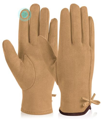 Kiiwah Handschuhe Damen Winter, Touchscreen Handschuhe Warmer Plüsch Handschuh mit Fleece Futter, Thermo Handschuhe Dicke Winterhandschuhe für Frauen Damen