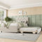 LuxeLiving Lit capitonné, 90 x 200 cm, avec sommier à lattes et lit gigogne de 90 x 190 cm, en velours beige