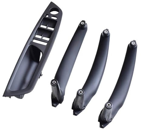 NOVEMS Car Inner Door Handle Armrest for BMW X5 X6 E70 E71 2007-2013 4PCS/Set Left Hand Driver Door Pull Handles Kit Auto Interior Parts Car Inner Handle(LHD Black 4Pcs)