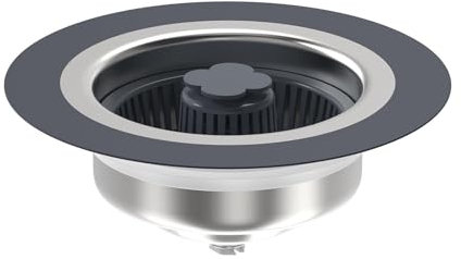 Colador de Fregadero de Cocina, 3 en 1 Tapon Fregadero Cocina,Juego Combinado de Tapon y Filtro para Fregadero de Cocina,Carcasa de Acero Inoxidable,para Fregaderos Profundidad > 40mm(B)