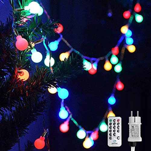 WOWDSGN Kugel Lichterkette,30M 300LEDs Lichterkette Dimmbar, Partylichterkette mit Stecker für Innen und Außen, 8 Leuchtmode, Enegiesparend, ideal für Weihnachten, Hochzeit, Party, Garten, Bunt