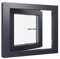Kunststofffenster Kellerfenster Fenster - 3-fach Verglasung - weiß/anthrazit - 950x600 mm DIN Links