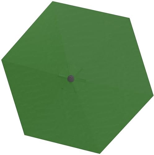 Outsunny Telo Ricambio per Ombrellone 3x3 m con Prese d'Aria, Telo per Ombrellone da 6 Costole in Poliestere, Anti UV 30+, per Esterni, Giardino, Spiaggia, Piscina, Verde