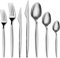 Karaca New Thor 84 Piece Cutlery Set for 12 People - Platin Fork, Spoon, Knife Sets - Modern Flatware Sets - 18/10 Stainless Steel Kitchen Utensils Tableware Set - Dishwasher Safe