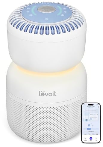 LEVOIT Air Purifier for Baby with White Noise Sound Machine and Blue-Light-Free Night Light in Home Bedroom, HEPA Filter with 5 Air Quality Monitor, Removes Ultrafine Particles, Smart WiFi, Sprout