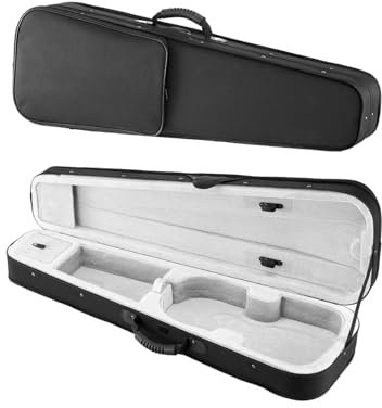 VEVOR Custodia per Violino, Dimensione Completa 4/4, Custodia da Viaggio per Violino 4/4 in Nylon Impermeabile, con Fodera in Peluche, Doppia Tracolla, Antigraffio, Forma Triangolare, Nero