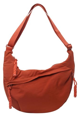 Generisch Halbmond Tasche Damen Umhängetasche Hobo Casual Nylon Crossbody Bag Einfarbige Tragbare Halbmond Schultertasche mit verstellbarer Schultergurt Teenager Mädchen Großer Kapazität Sling Bag
