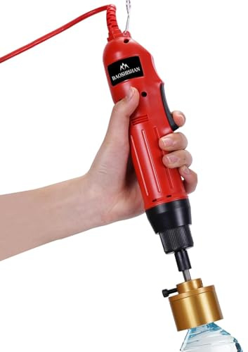 BAOSHISHAN Electric Hand-held Bottle Capping Machine Hand-Held Screw Capper Automatic Bottle Capping Sealer for φ10-30mm Bottle Cap