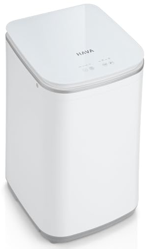 HAVA Portable Washing Machine, 0.8 Cu. Ft. Capacity Mini Washer & Spin Dryer, Fully Automatic with 8 Wash Programs, Hot Wash Options & Upward Drainage, Space Saving for Apartments, Dorms, and RVs