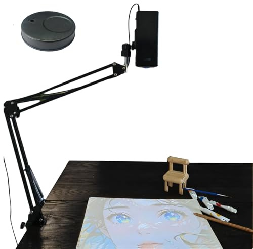Smart Sketcher Projector, Led Drawing Projector with 18–200cm Projection, Hd Image Transfer Via USB/Phone, Remote Control & Stand, Art Tracing Tool for Artists, Kids, DIY Painting with-Base