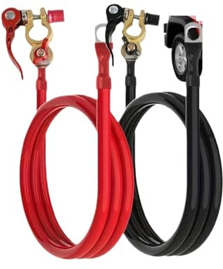 ABLNLPYOC 2pcs Car Battery Extension Cable High Strength Flexible Inverter Cable Copper Terminal Battery Cable Extender