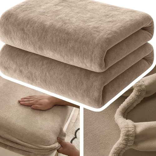 Domidekor Plüsch Spannbettlaken 90x200 cm mit Gummizug, Fleece Spannbetttuch Extra Weich Kuschelig Warm, Hautfreundlich, Matratzenhöhe bis 25 cm, Bügelfrei Pflegeleicht, Oeko-TEX, Beige