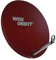 Wisi Orbit Line Satelliten Offset-Antenne OA38I in Rotbraun – 80cm Reflektor mit 40mm LNB-Halterung, Feedarm und Mastschellen – Komplette Sat Antenne mit Montagezubehör, 13430