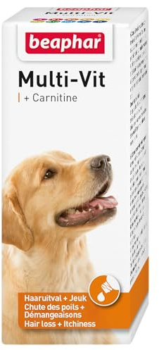 Beaphar 11429 Multi-VIT Hund 50ml - Mit Carnitin - Hilft bei der Häutung - Fördert den Zustand - Einfach zu bedienen