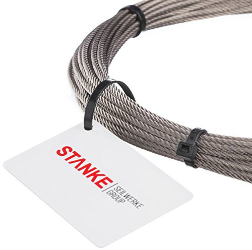 Seilwerk STANKE Drahtseil für Seilwinde Edelstahlseil 5mm 7x19 INOX Stahlseil rostfrei Geländer Edelstahl, 30m