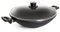 Woll Nowo Titanium Wok- und Rührpfanne mit Glasdeckel in Box, Ø 36 cm, 11 cm hoch, mit 2 Seitengriffen - Geeignet für Ceran, Gas, Elektro, Halogen - nicht induktionsgeeignet, backofenfest, schwarz
