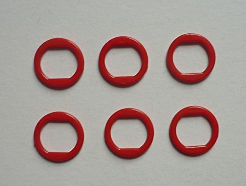 Nähstübl 6 Ringe BH Bikini 10 mm mit Steg für 6mm Bandbreite Kunststoff rot