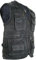 MDM Herren Freizeit Outdoor Lederweste mit Vielen Taschen in Rau Schwarz (Gr. L)