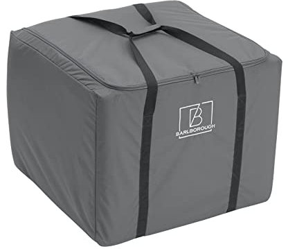 Barlborough Garden Cushion Protective Storage Bag Cover | Square Large 80 x 80 x 60cm | Waterproof Resistant for Outdoor Furniture Sofa Cushions Grey