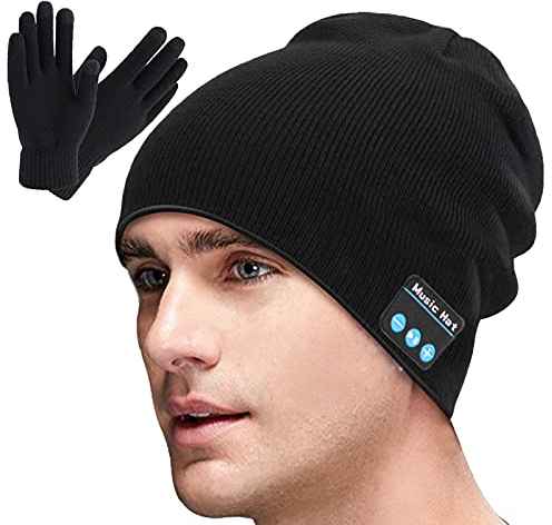 Sminiker Geschenke für Männer Bluetooth Mütze mit V5.0 Bluetooth Mütze Geschenke für Männer Teenager Ihn Weihnachten Kopfhörer Mütze waschbar Neutraler Hut
