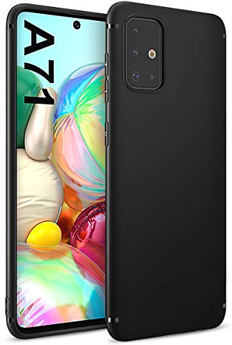 Funda Compatible con Samsung Galaxy A71, TPU Silicona Fundas Carcasa táctil Funda Mate Funda TPU Suave y Flexible Carcasa para Samsung Galaxy A71- Negro