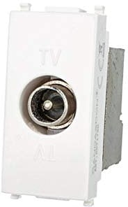 Presa TV Terminale Connettore Maschio, Colore Bianco, Compatibile Con Vimar Plana