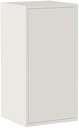 Iconico Home QBE Cubo da parete, 1 ripiano, con anta apertura a pressione, Ingresso, Soggiorno, Camera da letto, Cameretta ragazzi, Studio, 37,5x35xh75 cm, Bianco