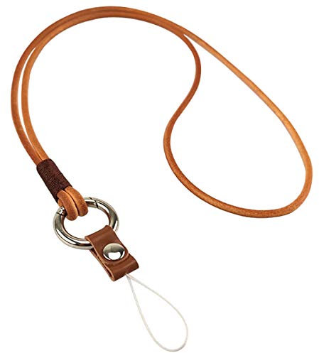 Leder Lanyard Umhängeband Aileder Umhängeband mit Spaltring für Schlüssel, Schlüsselanhänger, Handy, Ausweishalter, USB-Laufwerk, Kamera, Musik-Player (Bbraun)