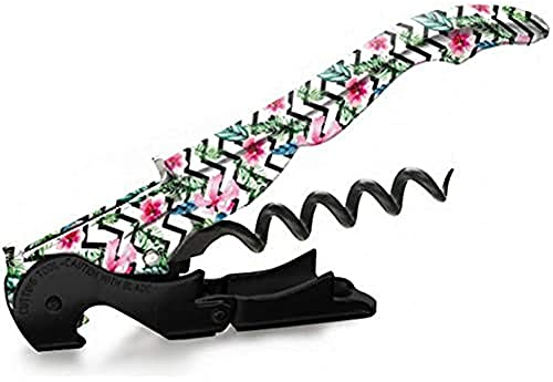 PULLTAP'S Genuine Slider 900 Two-Stroke Corkscrew for Professional Use, Flower Black (Floral Collection), Patented and Made in Spain